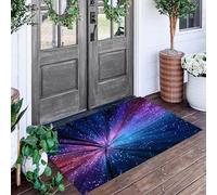 Felpudo Cielo Estrellado Radial Estilo De Tecnología Cibernética,Antideslizante,Estera Rectangular Lavable A Máquina De Poliéster Para Entrada,Cocina,Dormitorio,Baño,Decoración Del Hogar,70X100Cm
