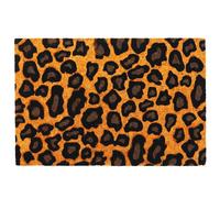 Relaxdays Alfombra de Coco 60x40, Estampado Leopardo, Antideslizante, Resistente al Clima, Interior/Exterior, Multicolor