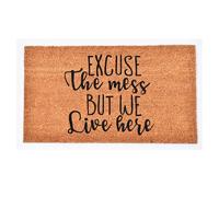 Felpudo coco natural we live here 40x70cm