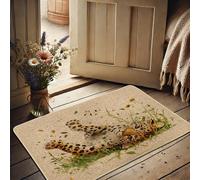 Felpudo con diseño de leopardo de primavera, tapete de puerta de guepardo amarillo para entrada al aire libre e interior, decoración de la naturaleza, goma impermeable, antideslizante, absorbe el