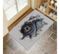 Felpudo Con Pared Del Agujero Ojo De Dinosaurio, Tapete De Puerta De Arte De Ilusión Óptica 3D Para Uso En Interiores, Alfombra De Entrada Antideslizante, Felpudo Suave Y De Perfil Bajo 50 x 80 cm