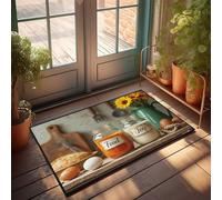 Felpudo con texto en inglés "Welcome Mats Funny Food And Joy: A Cozy Kitchen Scene Doormat Fall Doormat Outdoor Doormats (50 x 80 cm)