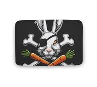 Felpudo Conejito Pirata Hueso De Conejito Zanahoria Pascua Alfombra Baño Plegable Felpudo Entrada Secado Rápido Alfombra Entrada para Ducha Cocina Hogar 40X60Cm