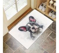 Felpudo De Acuarela Bulldog Francés - Felpudo Antideslizante De Animales Lindos Y Divertidos, Felpudos Suave - Antipolvo para Puertas De Interior - Resistente para Dormitorio, Cocina, 50 x 80 cm