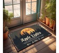 Felpudo de bienvenida al aire libre con luces de manzana: un bosque místico iluminado por Moonlight Felpudo Shoes Here, felpudo para puerta de entrada interior (50 x 80 cm)
