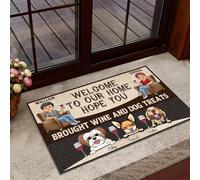 Felpudo De Bienvenida Antideslizante Alfombra De Baño Fácil De Limpiar Tapete para Puerta para Jardín Pasillo 40X60Cm Será Mejor Que Intercambies Vino Y Golosinas para Que Venga Tu Perro.