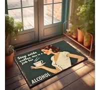 Felpudo de bienvenida con texto en inglés "Fall Step Aside Coffee: A Job For Alcohol", felpudo de bienvenida para interiores y puertas delanteras (50 x 80 cm)