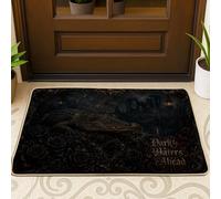 Felpudo de bienvenida de cocodrilo, diseño gótico de rosas oscuras para Halloween, lavable, perfil bajo, para debajo de la puerta, decoración al aire libre para puerta delantera, entrada, patio, 73 x
