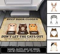 Felpudo De Bienvenida Divertidos Tapete para Puerta Fácil De Limpiar Felpudo De Entrada para Cocina Entrada Casa Trasera Delantera 40X60Cm No Dejes Salir Al Gato