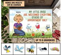 Felpudo De Bienvenida Suave Tapete para Puerta Fácil De Limpiar Felpudo De Entrada para Cocina Entrada Casa Interior 40X60Cm Regalo para La Abuela Mis Pequeños Bichitos Abuela