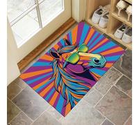 Felpudo De Caballo Divertido Y Peculiar - Felpudo Antideslizante De Arte Pop, Felpudos Suave - Antipolvo para Puertas De Interior - Resistente para Dormitorio, Cocina, Porche, 45 x 75 cm