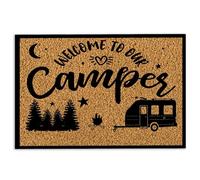 Felpudo de camping para caravana, camping, caravana, interior y exterior, bienvenido a nuestra caravana, tapete antideslizante divertido, felpudo de baño, cocina, porche, entrada, 40 x 60 cm