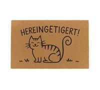 Felpudo de Coco Relaxdays 60 x 40 cm, Antideslizante, Resistente a la Intemperie, Interior y Exterior, Natural