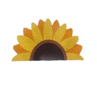 Felpudo de Coco Relaxdays, semicircular, 80 x 50 cm, diseño de Girasol, Antideslizante, Interior y Exterior, Multicolor