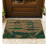 Felpudo de cocodrilo, hojas silvestres tropicales de verano, lavable, de perfil bajo, para casa, oficina, exterior, interior, entrada, decoración, 73 x 43 cm