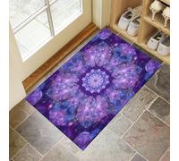 Felpudo de Entrada Caleidoscopio De Bola De Cristal, Interior Alfombra Mandala Antideslizante, Tapete para Puerta Lavable a Máquina, Absorbente para Pasillo, Cocina, Jardín, 60 x 120 cm, Púrpura