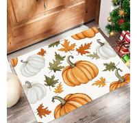 Felpudo De Entrada Colores Mixtos para Puerta Alfombras Antideslizante De Goma 45 X 75 Cm, Calabazas Pintadas A Mano Felpudo Absorbente Antideslizanteestilo Pastoral Entradas