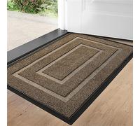 Felpudo de Entrada de Casa, Alfombras Entrada Casa, Tapete Exterior o Interior, Alfombra Exterior para Puerta -- Antideslizante, Impermeable, Lavable para Atrapar Suci(Size:60*90cm,Color:Marrón beige)