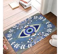 Felpudo De Entrada Griego Mati Mataki Mal Ojo Turco 40X60Cm Tapete para Puerta Duradero Felpudo De Bienvenida Suave Alfombra Puerta para Entrada Casa Jardines Cocina