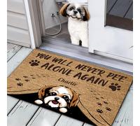 Felpudo De Entrada Suave Alfombra De Baño Divertidos Tapete para Puerta para Trasera Delantera Jardín Cocina 40X60Cm Nunca Orinarás Solo, Perro