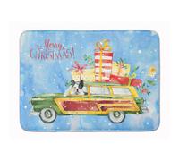 Felpudo de espuma viscoel stica lavable a m quina ""Caroline's Treasures Merry Christmas French Bulldog"" (Multicolor)