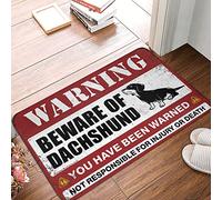 Felpudo de espuma viscoelástica con diseño de perro salchicha - Felpudo de felpilla para puerta trasera, interior y decoración del hogar (40 x 60 cm)