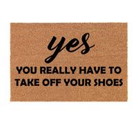 Felpudo de fibra de coco natural de la marca MIP. S , realmente tienes que quitarte los zapatos! Divertido (76 x 45 cm)