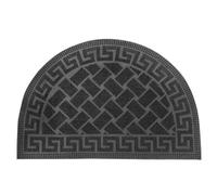 Felpudo de Goma Relaxdays, 60 x 40 cm, semicircular, Antideslizante, Interior y Exterior, diseño geométrico, Negro