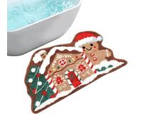 Felpudo de Navidad - Pan de jengibre antideslizante de 23.6 x 13.7 pulgadas, bonito tapete de entrada suave, tapete decorativo para vacaciones, decoración de suelo de bienvenida para porche