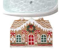 Felpudo de Navidad para exteriores, diseño de casa de jengibre, suave, antideslizante, para invierno, vacaciones, interior, baño, cocina, ducha, suelo, sala de estar, entrada, porche, dormitorio