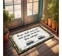 Felpudo de otoño con reglas de campista: Thou Shalt Not Poop On Thy Mile, felpudo para puerta delantera, entrada al aire libre, puerta interior, M (50 x 80 cm)