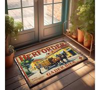 Felpudo de otoño Herforder Gader Bier: una escena de entrega vintage, felpudo de invierno para puerta de invierno al aire libre, tapete de bienvenida para Frontera (40 x 60 cm)