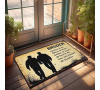 Felpudo de otoño para entrada exterior, hermanos caminando juntos: un sincero homenaje a la amistad y felpudo para puerta delantera, alfombras de cocina para interiores (65 x 90 cm)