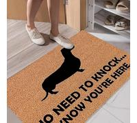 Felpudo de Perro Silueta de Salchicha 3D - No Hace Falta Llamar... Sé Que estás aquí, Dando la Bienvenida a los Invitados con un Estilo humorístico-40x60cm