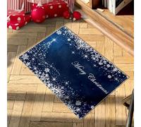 Felpudo de Puerta con patrón de Copo de Nieve 3D MAS Adecuado para el hogar, Sala de oratoria vacacional del baño, Suelo Absorbente Antideslizante MA-60x90cm