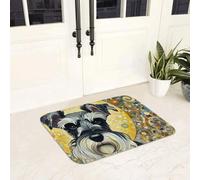 Felpudo de Schnauzer Estilo Arte Moderno 3D, Alfombrillas Antideslizantes Super absorbentes, alfombras de Entrada a casa, Cocina, Dormitorio, Alfombra, Pasillo, Almohadilla, reposapiés-60x90cm
