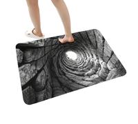 Felpudo decorativo 3D - Alfombra absorbente antideslizante, lavable, diseño de ilusión de ladrillos de piedra atractivo para interior y exterior | Entrada a casa, balcón y cuarto de baño, patio