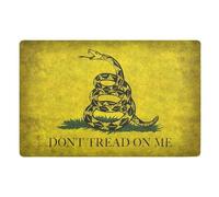 Felpudo decorativo amarillo con la bandera de serpiente Don't Tread on Me para entrada al aire libre, entrada interior, entrada, entrada, entrada, entrada, entrada, 81,3 x 50,8 cm, goma antideslizante