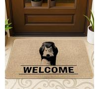 Felpudo decorativo con diseño de pato, estilo rústico informal, con texto de bienvenida, ninguno, beige, goma, antideslizante, para el hogar, interior, exterior, entrada, porche, 29 x 17 pulgadas