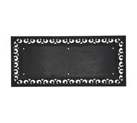 Felpudo Decorativo de Goma, Color Negro, diseño de Borde ornamentado