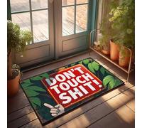 Felpudo decorativo para la entrada delantera, con texto en inglés "Don'T Touch Anything: A Jungle Warning Sign" (50 x 80 cm)