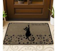 Felpudo decorativo para puerta de gato, con estampado de patas, sin goma negra, antideslizante, decoración del hogar para entrada, porche al aire libre, balcón, 29 x 17 pulgadas