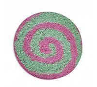 Felpudo delantero de entrada, alfombra para el suelo, alfombra de interior, lavable, de perfil bajo, redondo, 22 pulgadas, círculo verde rosa