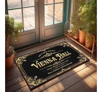 Felpudo divertido con diseño de invitación dorada a la bola de Viena el 15 de mayo, felpudo de bienvenida para puerta delantera, sótano, decoración (50 x 80 cm)