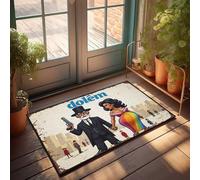 Felpudo divertido Dolêm: Una historia de aventura en la ciudad, felpudo de bienvenida para puerta delantera, sótano, decoración (40 x 60 cm)