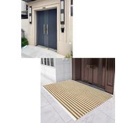 Felpudo enrollable for exterior, con marco de aluminio y base antideslizante, fácil de guardar for entrada de villas, patios y uso comercial (tamaños personalizados).(Yellow,4.0x8.0ft/1200x2400mm)