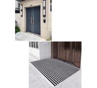 Felpudo enrollable for exterior, con marco de aluminio y base antideslizante, fácil de guardar for entrada de villas, patios y uso comercial (tamaños personalizados).(Black,4.0x6.0ft/1200x1800mm)