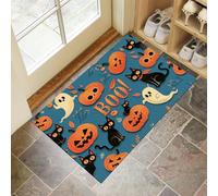Felpudo Entrada Casa 40 X 60 Cm, Calabaza, Fantasmaalfombra Antideslizante Y Lavable En Lavadora, Alfombra Atrapapolvo Absorbentes para Perro, Entrada, Puerta, Pasillo Azul Gato Extraño