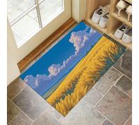 Felpudo Entrada Casa 40 X 60 Cm, Campo Trigo, Alfombrilla Antideslizante, Lavable A Máquina, Absorbente Alfombra para Puerta Interior, Pasillo, Azul, Paisaje Pastoral