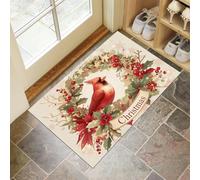 Felpudo Entrada Casa 40 X 60 Cm, Corona, Pájaroalfombra Antideslizante Y Lavable En Lavadora, Alfombra Atrapapolvo Absorbentes para Perro, Entrada, Puerta, Pasillo Crema Estilo Retro